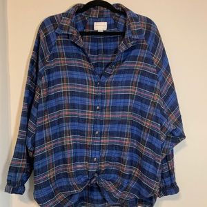 American Eagle 🦅 Tie Front Plaid Flannel